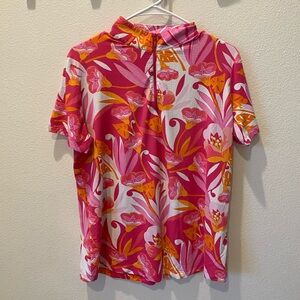 IBKUL SPF Floral Short Sleeve Top